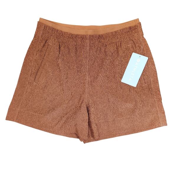 ATHLETA Echo Shorts 14 Brown Athlesure Athletic Activewear Running Beach Gym - Picture 1 of 7
